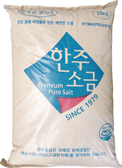 한주소금 정제소금 정제염 25kg 식기세척기 장담그는 절임용 소금 본소금 플러스, 1개