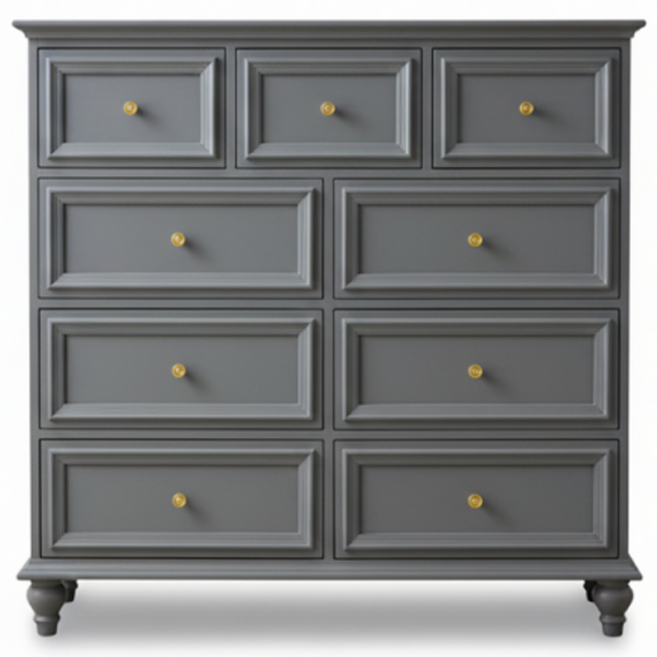 하우몬트 원목 엔틱 수납장 침실 옷장 인테리어수납장 고급 엔틱서랍장 대형캐비넷, 9개, 그레이