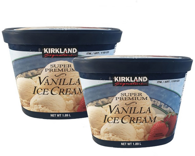 코스트코 커클랜드 바닐라 아이스크림 1.89L * 2 (아이스박스+드라이아이스 포장 발송), 2개