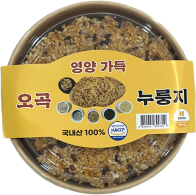 오곡 기와 누룽지 국내산 찹쌀 현미 흑미 보리 400g, 4개