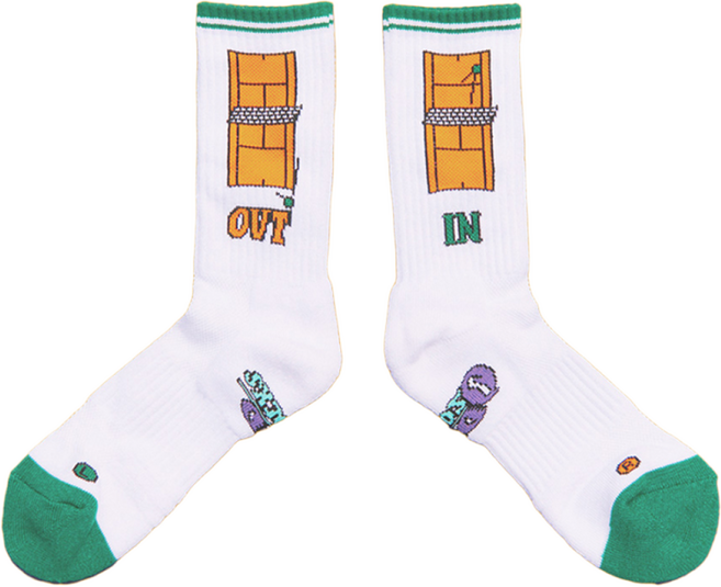 오드삭스 기능성스포츠양말 테니스 양말 테니스코트, M(230mm-250mm)