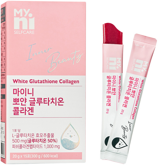 Myni 榖胱甘肽&膠原蛋白粉隨身包 15條入, 300g, 1盒