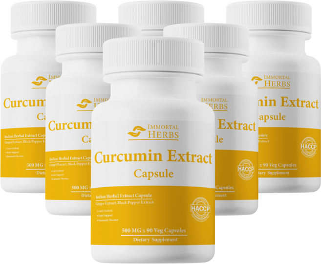 Immortal Herbs 프리미엄 커큐민 추출물(95% 커큐미노이드) 1000mg 90캡슐, 90정, 6개