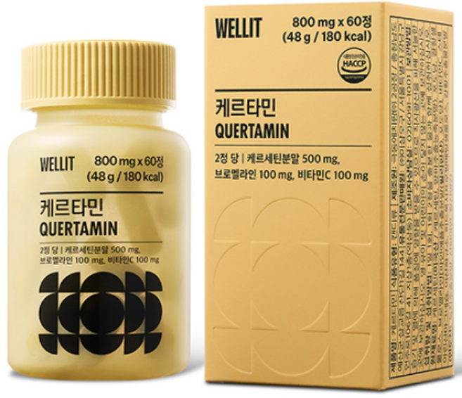 웰릿 정품 케르타민 케르세틴 브로멜라인 48g, 60정, 1개