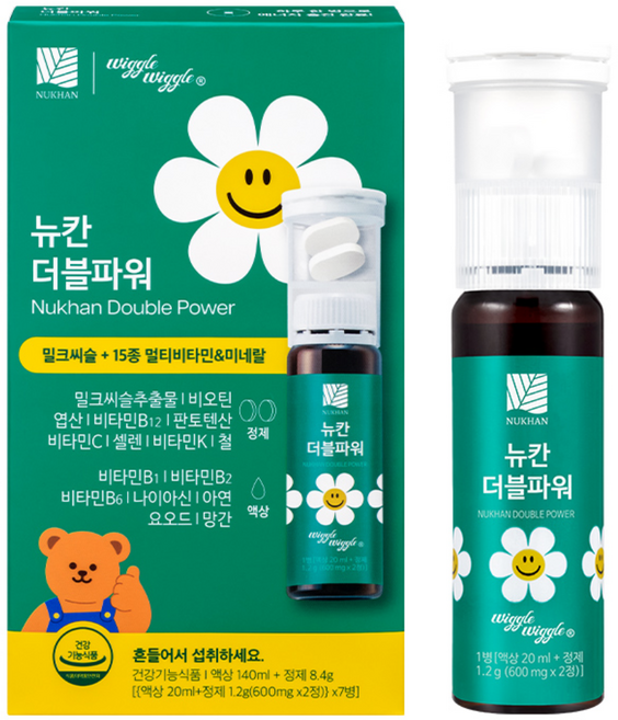 뉴칸 더블파워 밀크씨슬+멀티비타민+비오틴 올인원 간 건강 액상 종합 영양제 (7개입), 1세트, 7회분