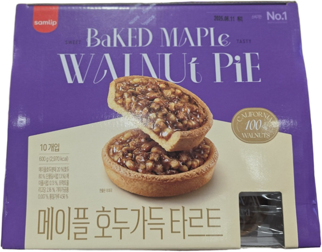 <식자재랜드>삼립 메이플 호두가득 타르트 600g 60g 0개, 10개, 6g