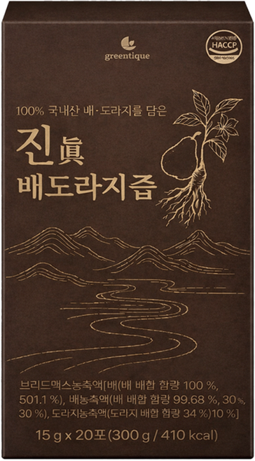 그리닉 진 배도라지 물에타지않는 원액 스틱, 20개, 15g