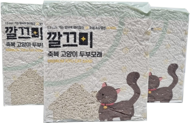 고양이두부모래 1.5mm 극세사입자, 8L, 3개, 무향
