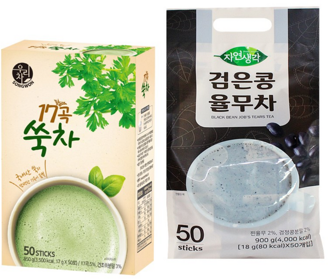 송원 17곡 쑥차 50T +희창 검은콩 율무차 50T, 1개
