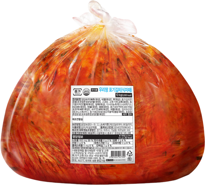 종가집 포기김치 태백 10kg (외식), 1개