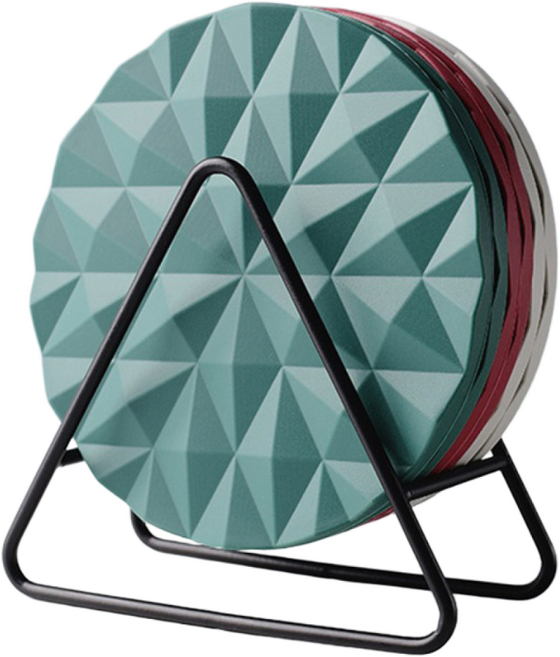 실리콘 고온 냄비 받침대 인덕션 보호매트 스크래치 방지 패드 [수납대 증정], (수납대 증정)그레이+와인+그린+차콜, 4개