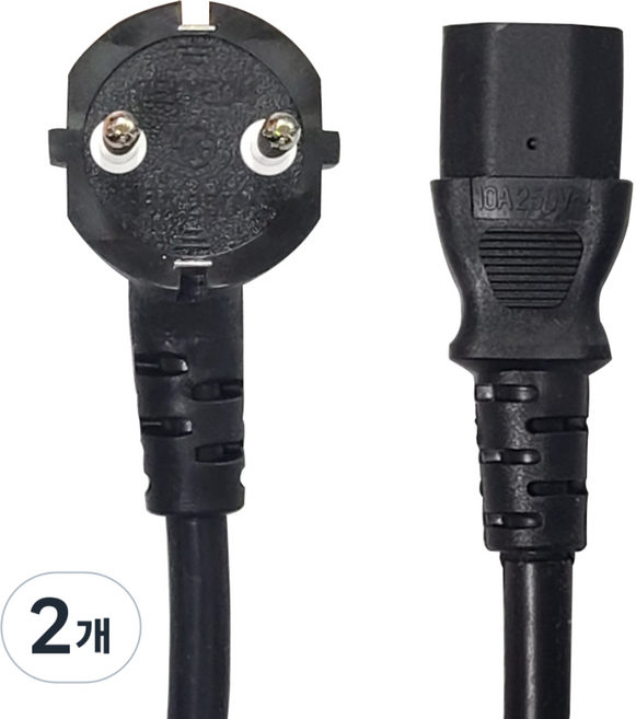 국산 파워 케이블 10A 컴퓨터 PC 전원 코드 220V, 15m, 2개