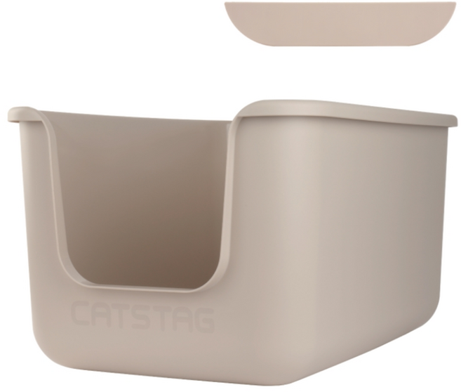 캣츠태그 묘래박스 고양이 화장실 오리지널 + 덧대, 베이지, 1개