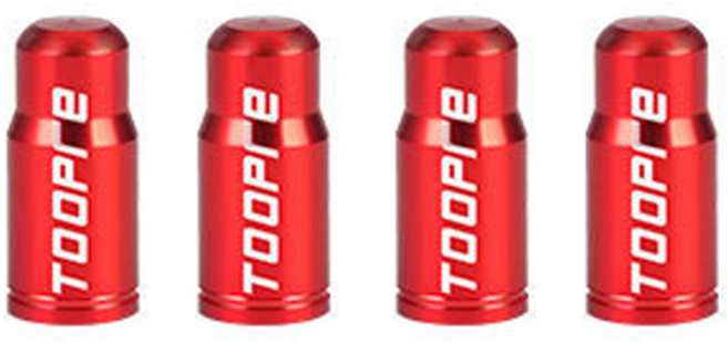 원폴뎀 자전거 알루미늄 프레스타 밸브캡, 4개, 레드