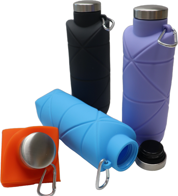 더좋은선택 접이식 휴대용 산책 등산 조깅 강아지산책 러닝 물병 물통 700ml, 1개, 블랙