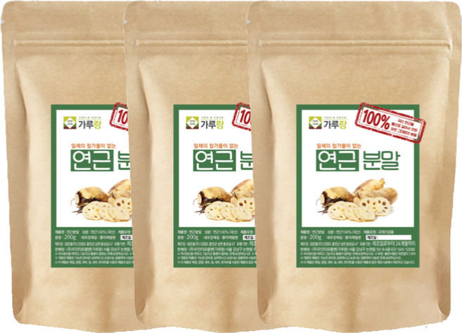 가루랑 % 국산 연근분말 선식, 200g, 3개