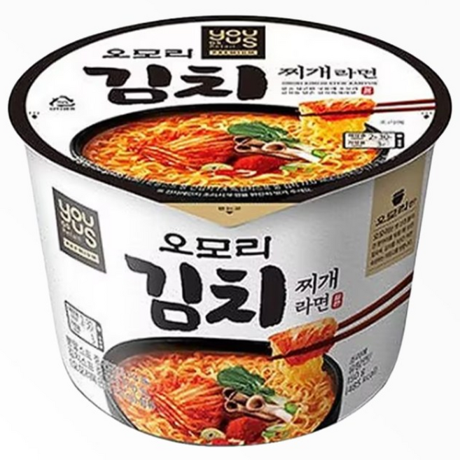 유어스 GS25 오모리 김치찌개 컵라면 150G, 6개