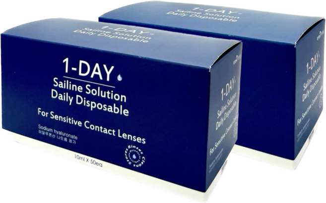 원데이식염수10ml50개 x 2개 콘택트렌즈식염수 드림렌즈식염수 하드렌즈식염수 일회용식염수, 10ml, 100개