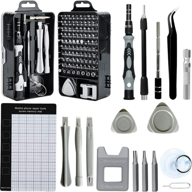 고강도 115 in 1 스크루드라이버 세트 스마트폰 수리용 멀티 툴 킷, 1개