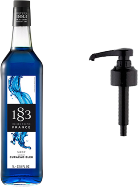 1883 블루큐라소시럽 + 범용시럽펌프(로고X), 1개, 1L