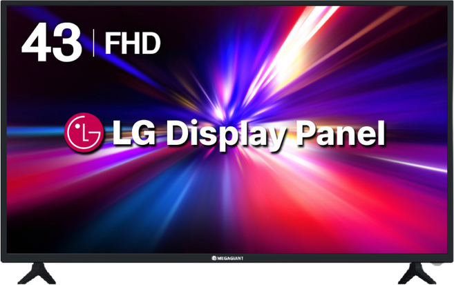 메가자이언트 43인치 FHD TV 모니터겸용 중소기업TV CCTV 원룸 호텔 펜션 아파트 SMG43F, 단순배송상품, 스탠드형, 109cm/43인치