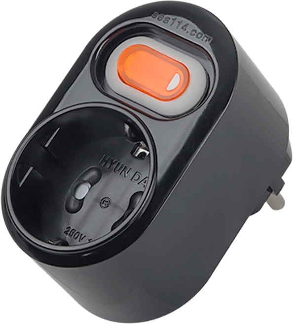 현대일렉트릭 국산 절전형 개별 차단 1구 멀티탭, 1개, 8.5cm, 블랙