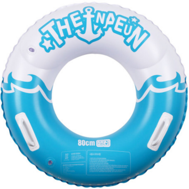 더나은 화이트 에디션 물놀이 튜브 80cm, 화이트 + 블루, 1개