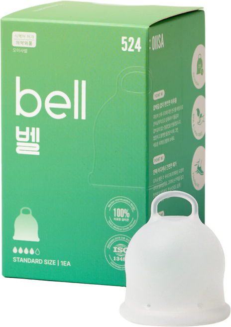 오이사 벨 고리형 생리컵 의료 등급 실리콘 100% 3종, 1개, 1개입, 중형