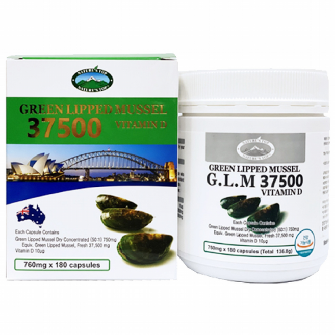 네이쳐스탑 뉴질랜드 지엘엠 GLM 37500 비타민D 초록입홍합, 180정, 1개