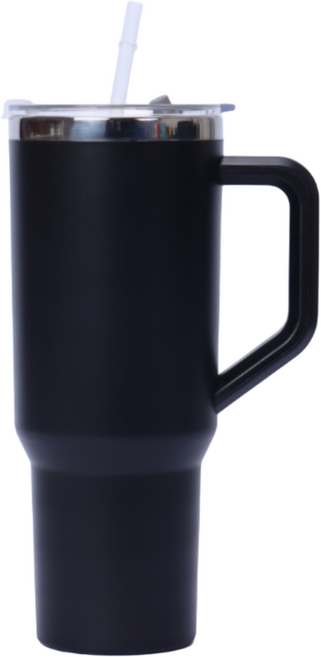 수수리빙 대용량 스텐 텀블러 손잡이 보냉병 1.18리터+빨대포함 집들이선물, 1개, 1.18L, 블랙