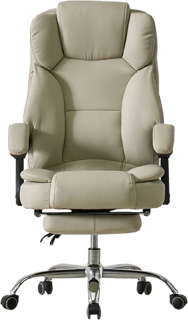 지바겐 HY-015 게이밍 컴퓨터 침대형 사무용 리클라이너 중역 사무실 의자, 아이보리