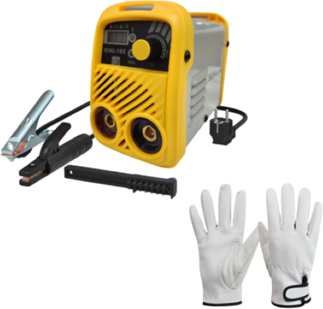 피츠코 미니 인버터용접기 휴대간편한 소형 용접기 (MMAMINI-185) + 알곤장갑세트, 1개