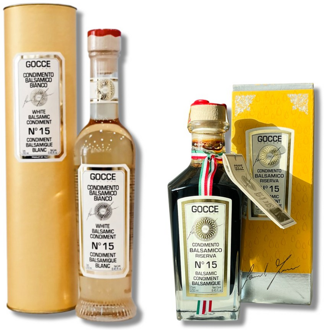 GOCCE 고쎄 모데나 발사믹식초 콘디멘토 15년산 + 화이트 발사믹식초 15년산, 1개