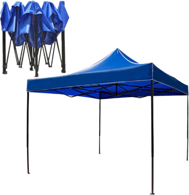 시스슈 프리미엄 접이식 천막 지붕+프레임+바람막이 행사용 캠핑용 방수 그늘막텐트 야외 실내 테라스 그늘막 텐트 바람막이 행사용 간이점포 포장마차 지붕 방한 비가림 텐트, A 세트(지붕+프레임), 파란색