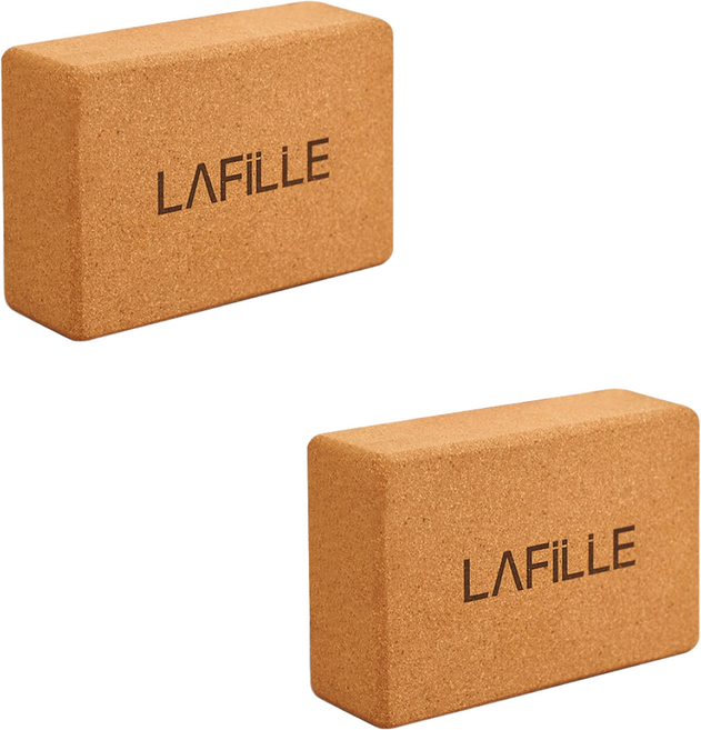 라필레 흔들리지 않는 요가블럭 코르크 재질 22cm x 15cm x 7.5cm, 2개, 요가블럭단품