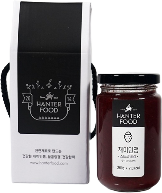한터식품 무설탕 스트로베리잼, 1개, 250g
