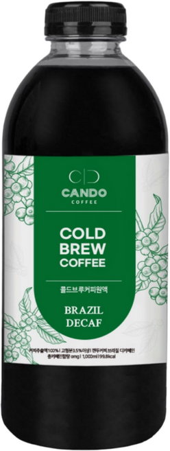 캔두커피 디카페인 콜드브루 원액 0ml 더치커피 ( %디카페인), 1개, 1개입, 1L