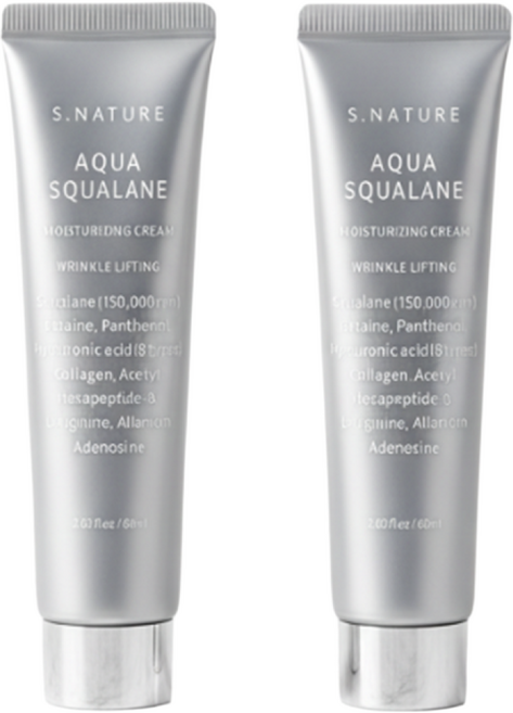 에스네이처 아쿠아 스쿠알란 수분크림 더블기획세트, 2개, 60ml
