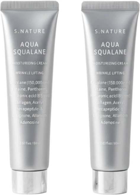 에스네이처 아쿠아 스쿠알란 수분크림 더블기획세트, 2개, 60ml - 쿠팡