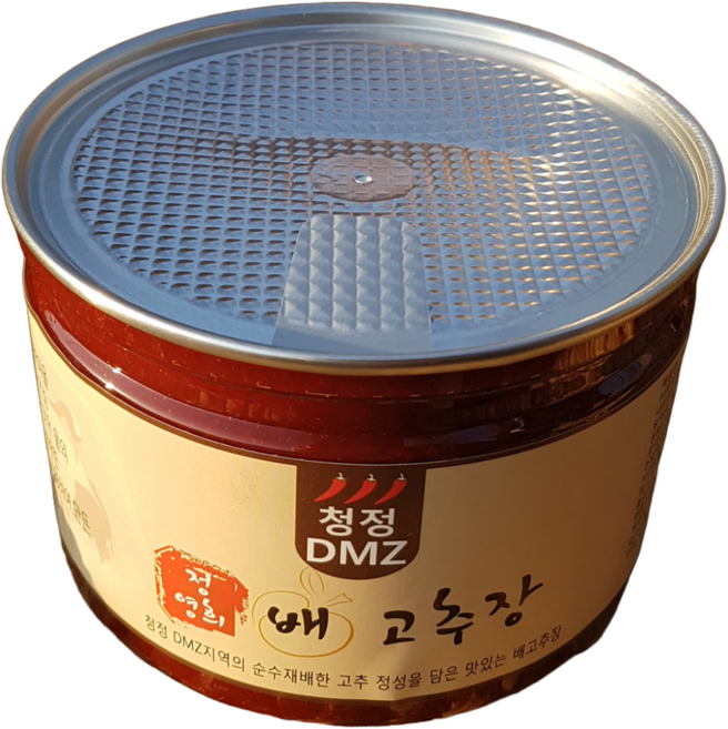 청정 DMZ에서 고추 재배하여 만든 '정영희 배고추장' 입니다. 배의 단 맛과 매운맛이 잘 어우러진 고추장 입니다. 400g / 800g / 1.5kg, 1개