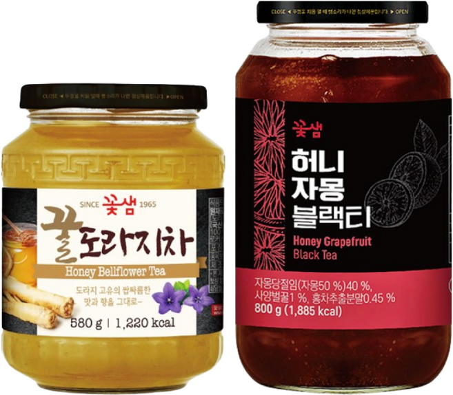 꽃샘 꿀도라지차 580g *허니자몽블랙티 800g, 1개입, 1개
