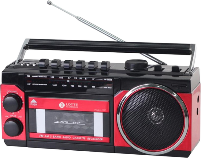 롯데 포터블카세트 핑키-107 라디오 SD USB재생테이프