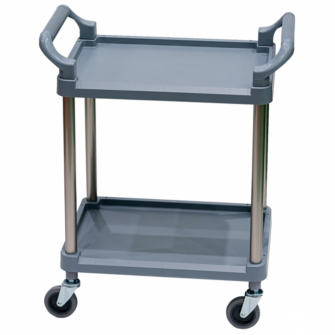 원스토몰 국산 부드러운 무소음 서빙카트 식당카트 소형 2단 3단 한손 양손, 1개, 회색 2단 소형 양손 기본고무바퀴