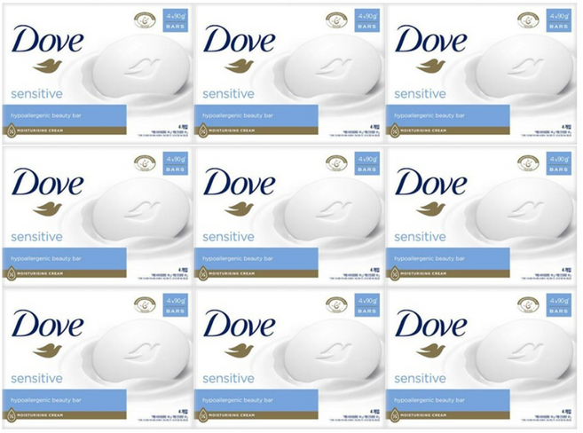 도브 뷰티 바 센서티브 비누 90g, 9개입
