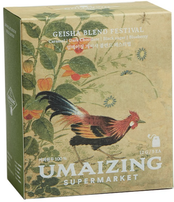 엄정화커피 게이샤 커피 티백 페스티벌, 1세트, 5개입, 12g