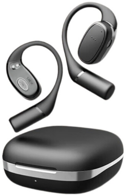 MOKIN IP54 방수 무선 블루투스 이어폰 노이즈 캔슬링 오픈 귀걸이형 스포츠 V49, 블랙