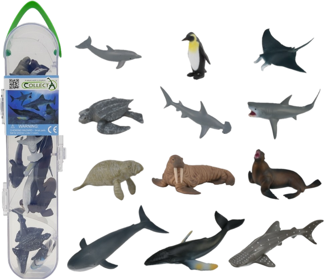 컬렉타 미니 해양동물 장난감 피규어 12종 세트 1, 1세트