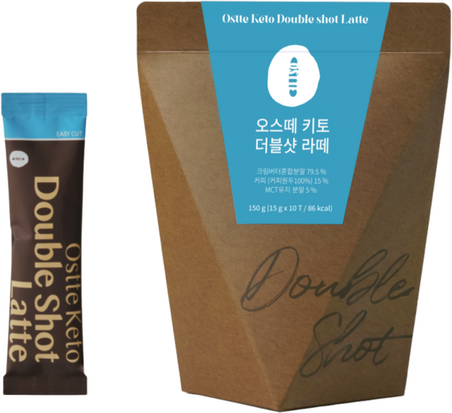 오스떼 방탄커피 (더블샷 라떼) 버터 키토커피 무설탕, 1박스, 15g, 10개입