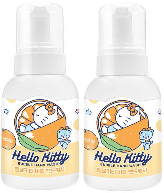 엔보이비젼 헬로키티 버블 핸드워시 오렌지, 300ml, 2개