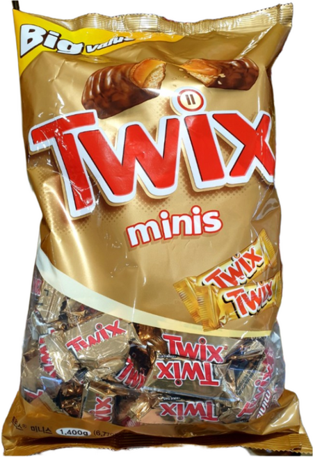 !! 코스트코 트윅스 미니스 대용량 1400g /Twix minis 초코바, 1.4kg, 4개